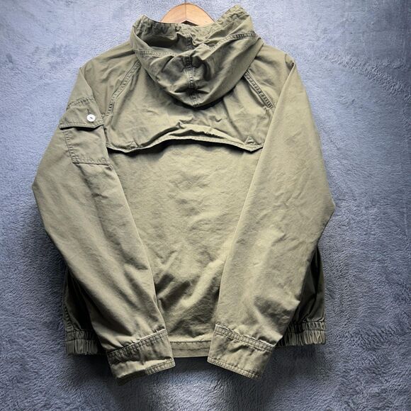 Polo Ralph Lauren Jacket Mens Small Green Hooded Cotton Nylon Zip Vent Field - Picture 14 of 14
